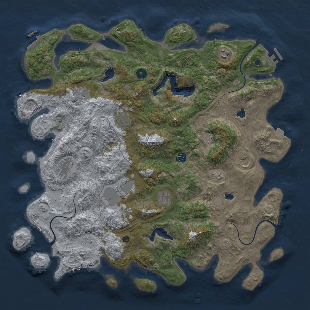 Rust Map: Procedural Map, Size: 4500, Seed: 656114349, 15 Monuments