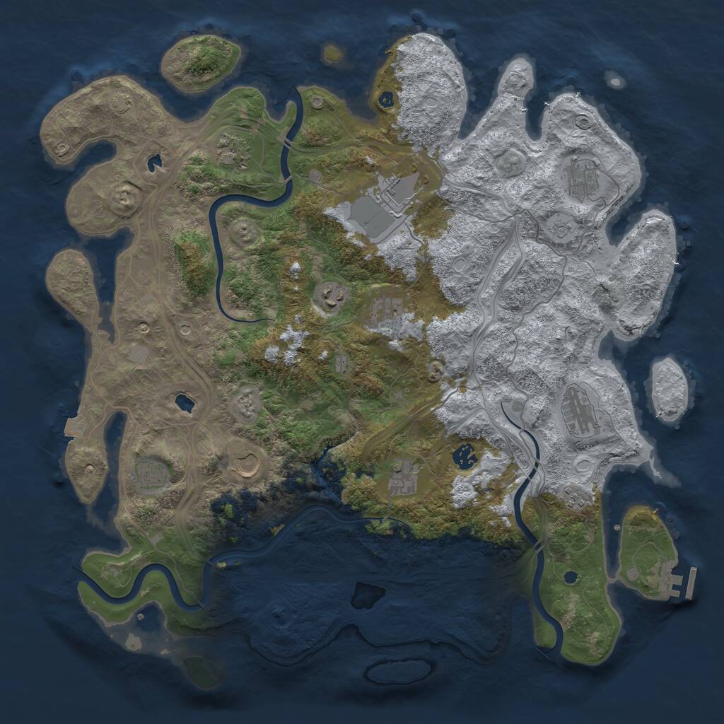 Rust Map: Procedural Map, Size: 4500, Seed: 173093226, 16 Monuments