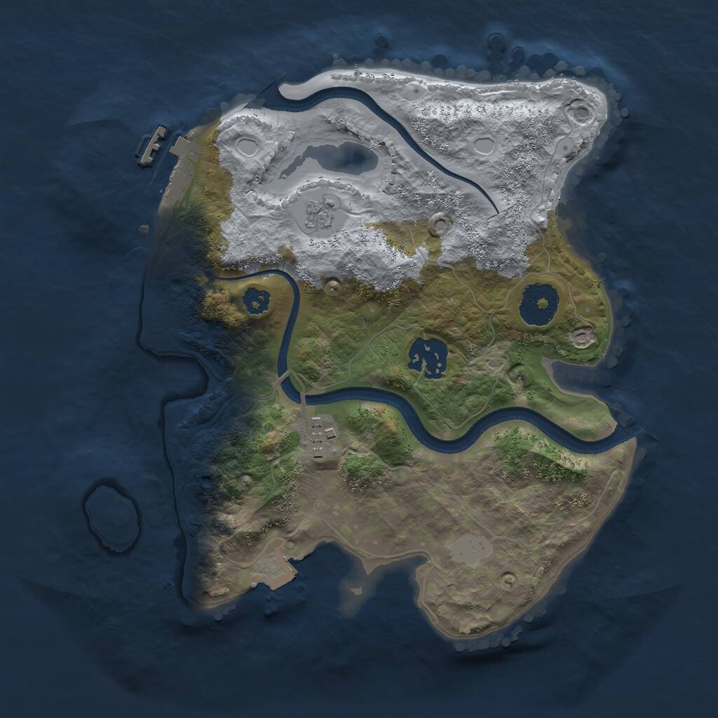 Rust Map: Procedural Map, Size: 2650, Seed: 1423283034, 5 Monuments