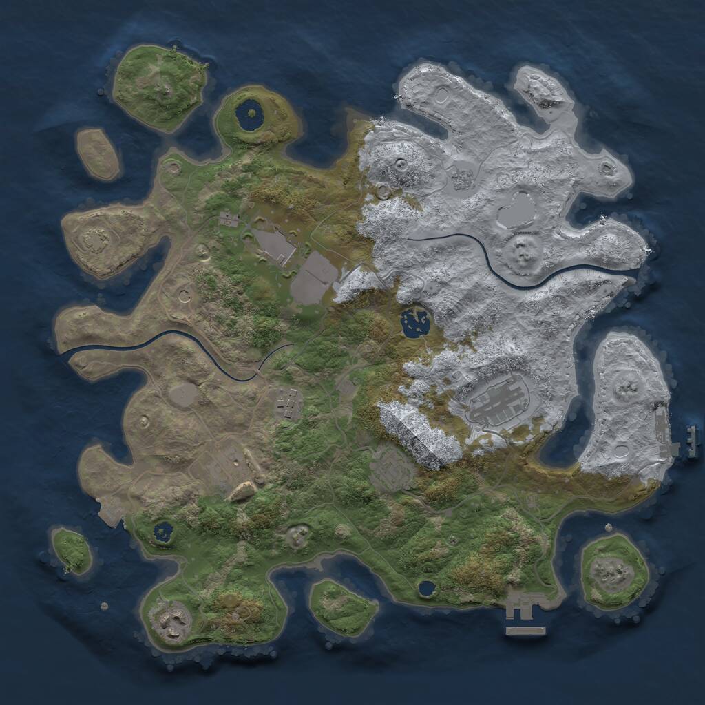 Rust Map: Procedural Map, Size: 3600, Seed: 23321, 13 Monuments