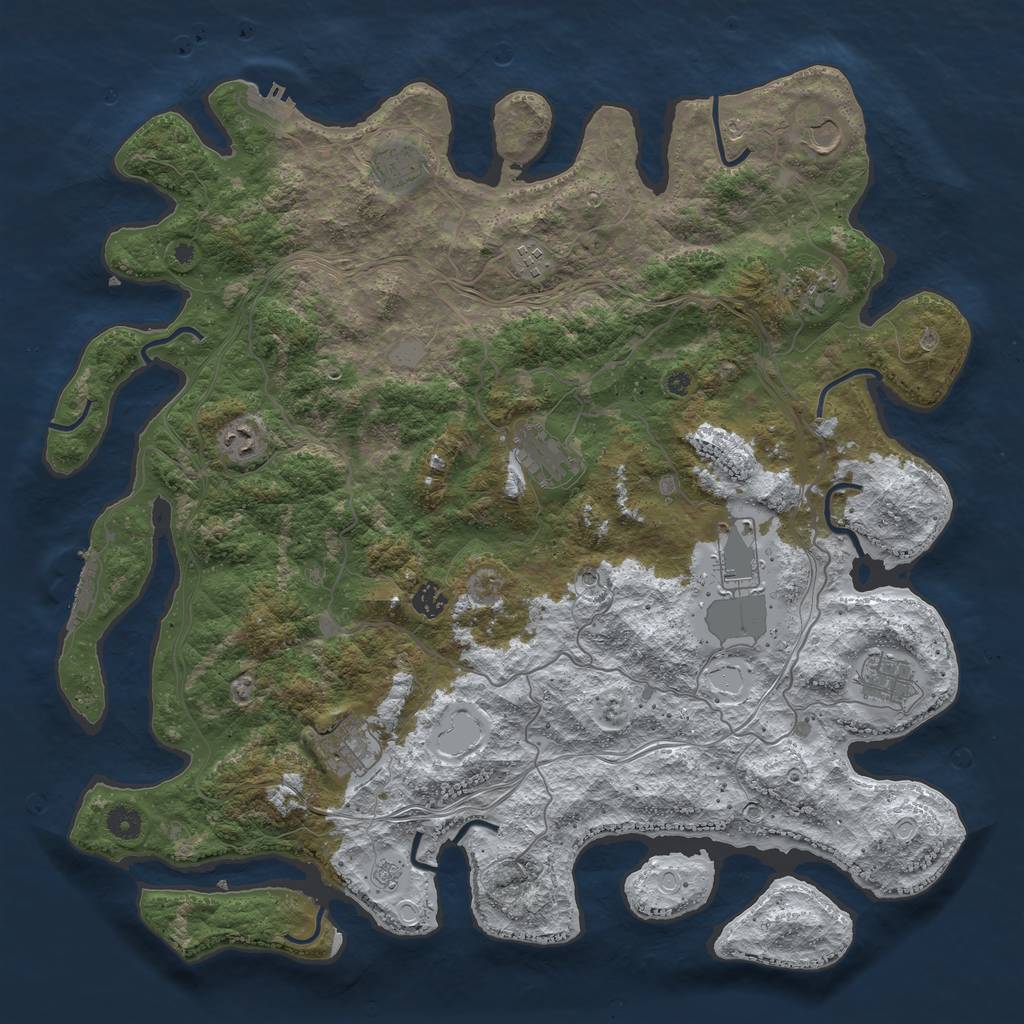 Rust Map: Procedural Map, Size: 4500, Seed: 152106, 19 Monuments
