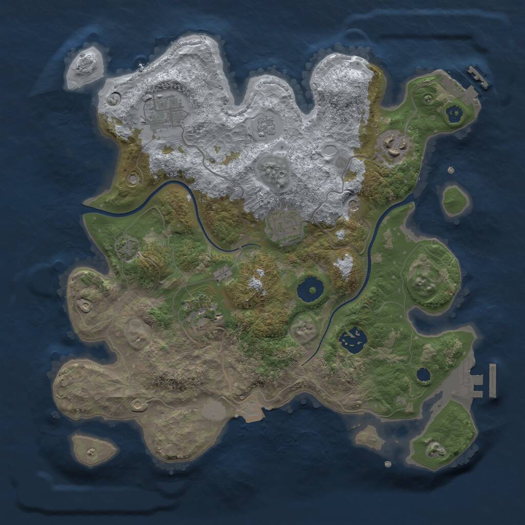 Rust Map: Procedural Map, Size: 3100, Seed: 1544203671, 11 Monuments