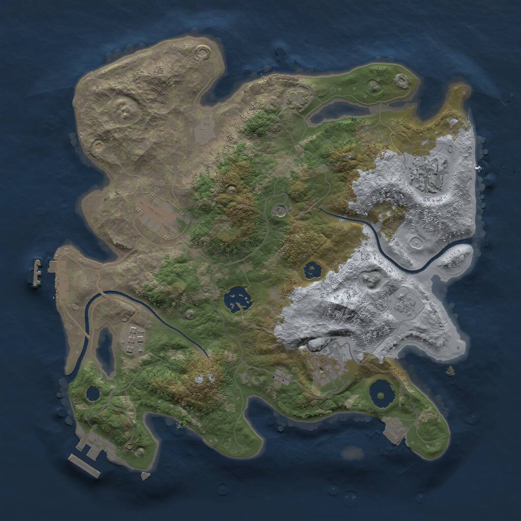 Rust Map: Procedural Map, Size: 3000, Seed: 1515959429, 11 Monuments