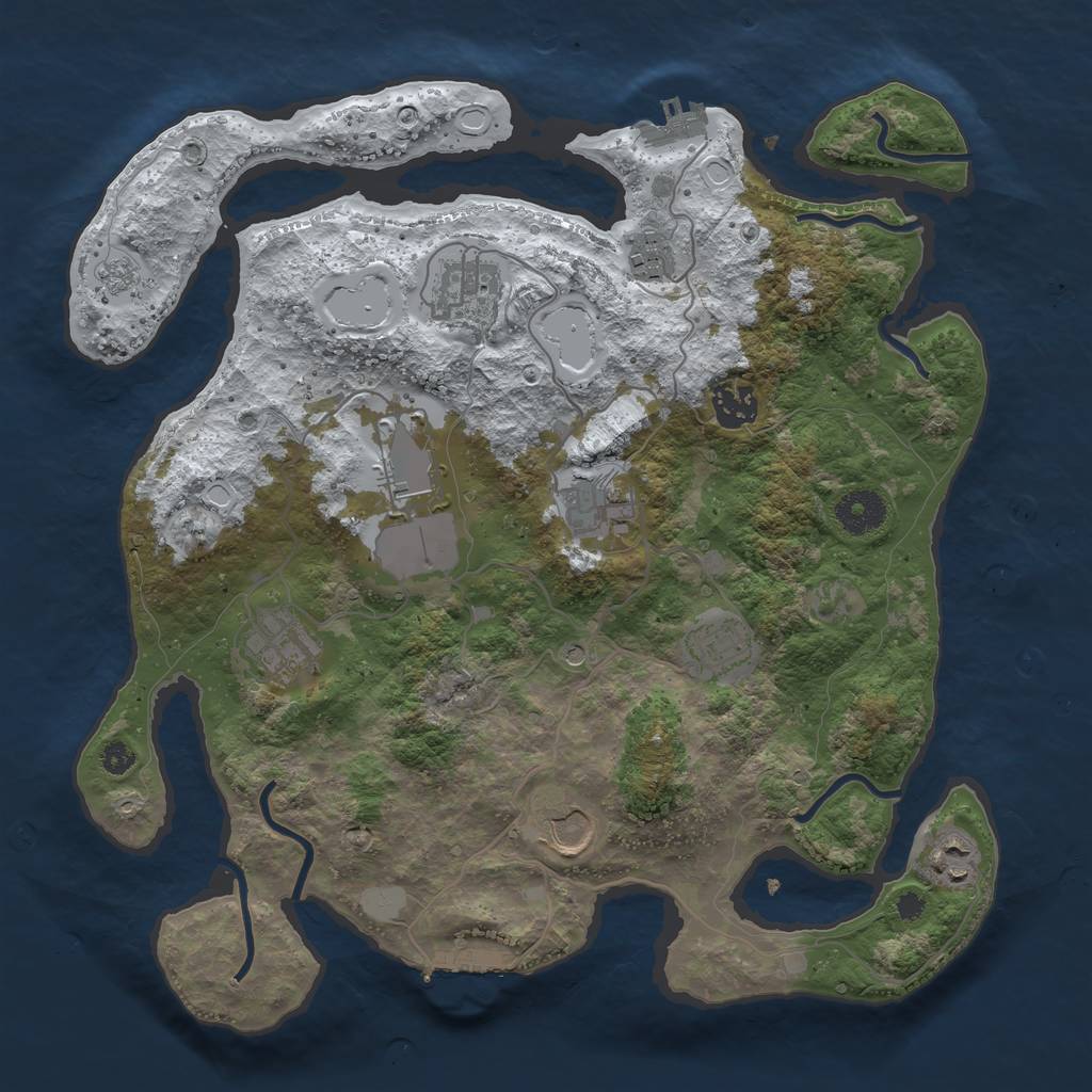 Rust Map: Procedural Map, Size: 3512, Seed: 17313, 18 Monuments