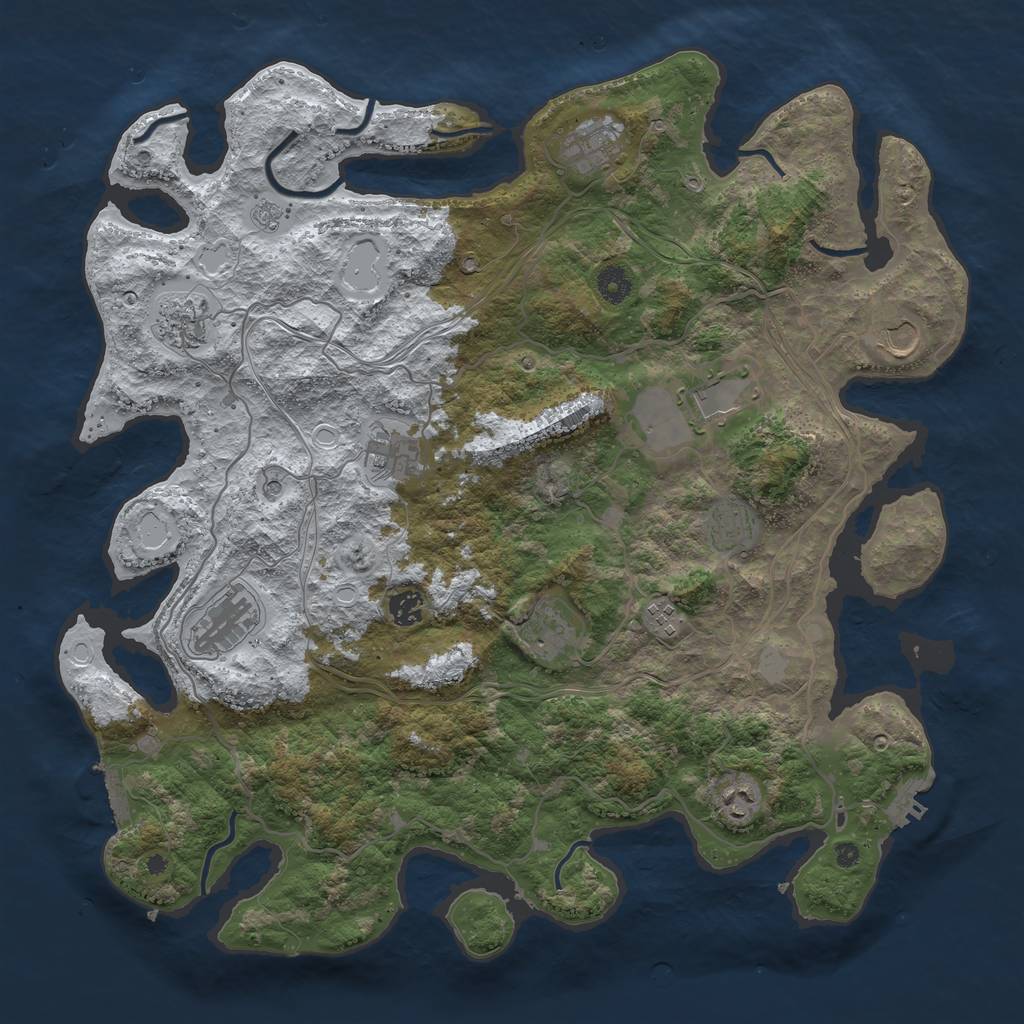 Rust Map: Procedural Map, Size: 4300, Seed: 768896825, 20 Monuments
