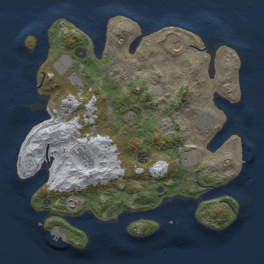 Rust Map: Procedural Map, Size: 3500, Seed: 765925598, 18 Monuments