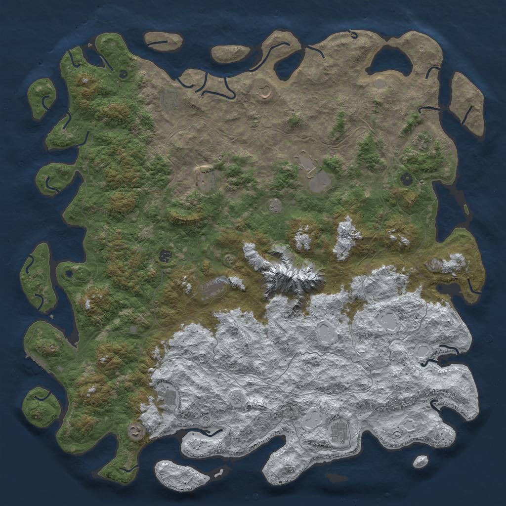 Rust Map: Procedural Map, Size: 6000, Seed: 846991969, 19 Monuments