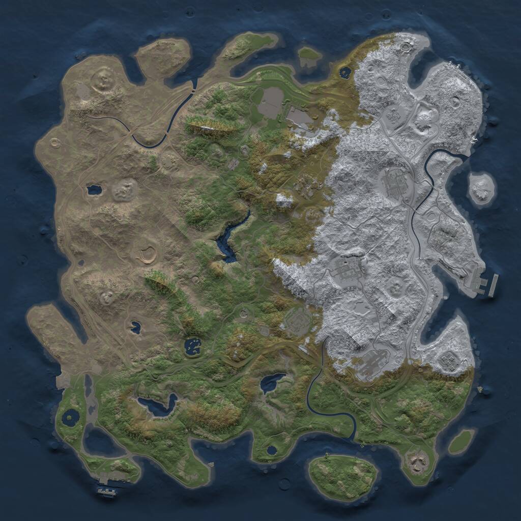 Rust Map: Procedural Map, Size: 4500, Seed: 15321, 16 Monuments
