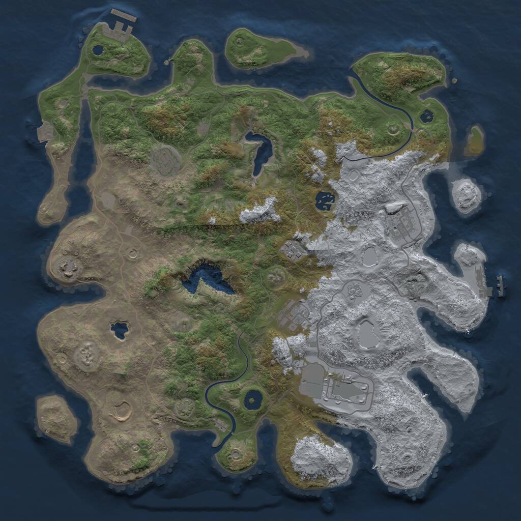 Rust Map: Procedural Map, Size: 4000, Seed: 1971959840, 14 Monuments