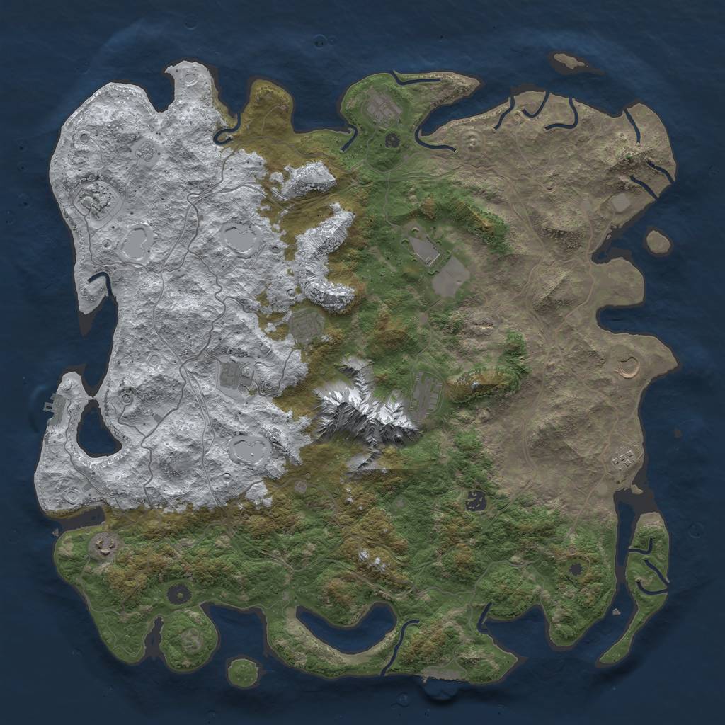 Rust Map: Procedural Map, Size: 5000, Seed: 3334947, 19 Monuments