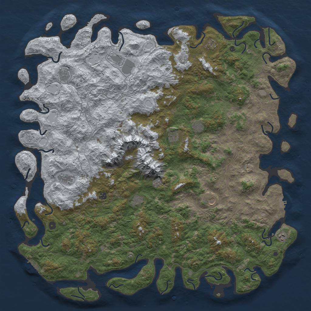 Rust Map: Procedural Map, Size: 6000, Seed: 5649, 20 Monuments