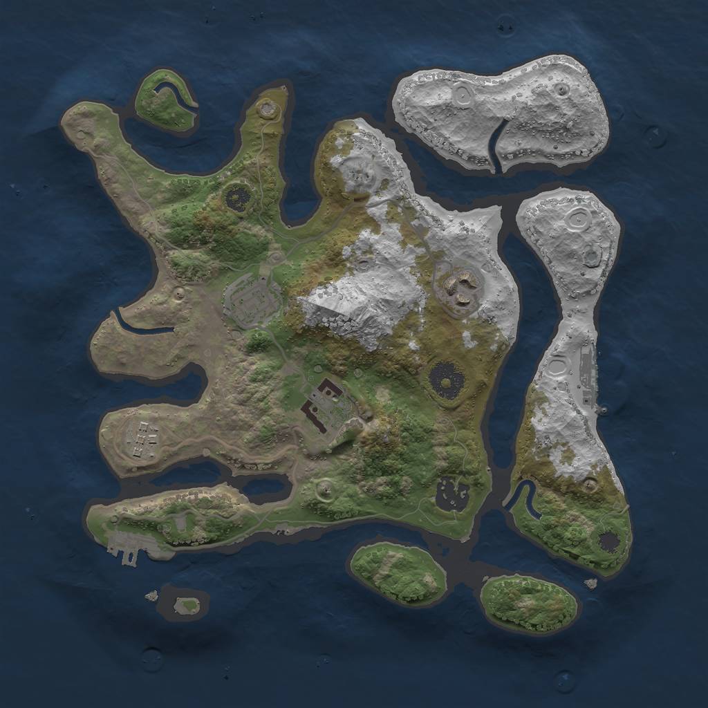 Rust Map: Procedural Map, Size: 3000, Seed: 133769, 12 Monuments