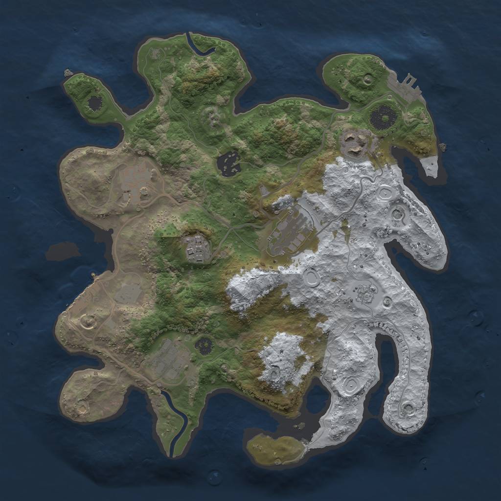 Rust Map: Procedural Map, Size: 3000, Seed: 258565181, 15 Monuments