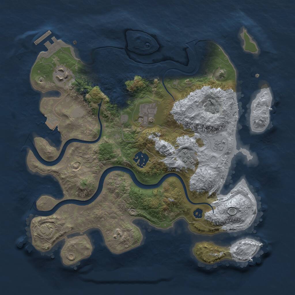 Rust Map: Procedural Map, Size: 3000, Seed: 2134235, 8 Monuments