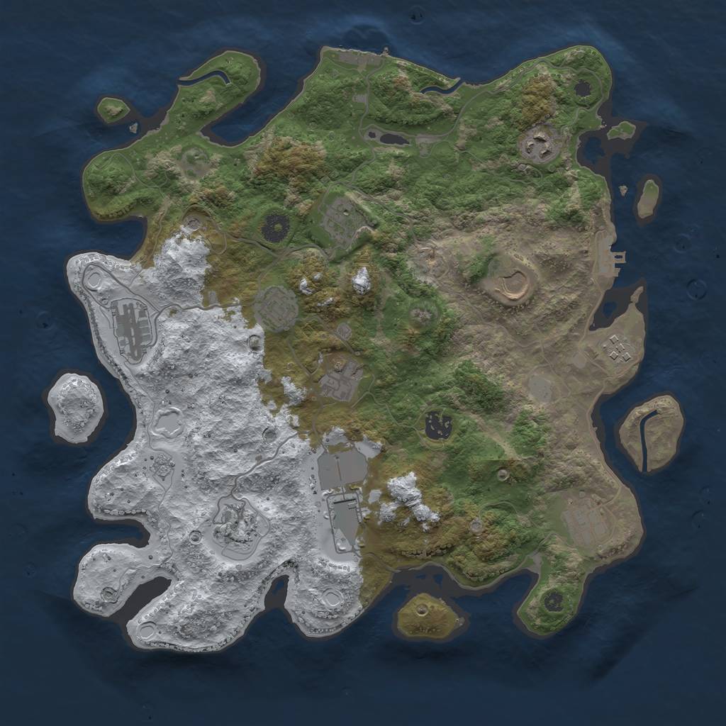 Rust Map: Procedural Map, Size: 3800, Seed: 28123, 20 Monuments