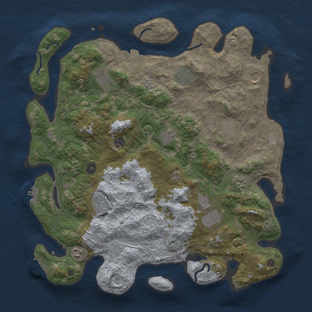 Rust Map: Procedural Map, Size: 4300, Seed: 1937288457, 19 Monuments