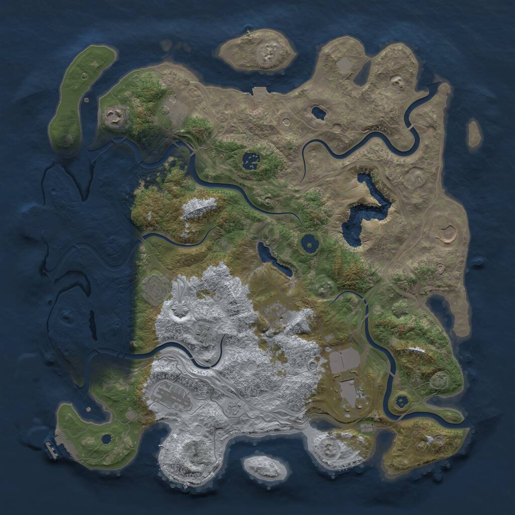 Rust Map: Procedural Map, Size: 4300, Seed: 1937288457, 15 Monuments