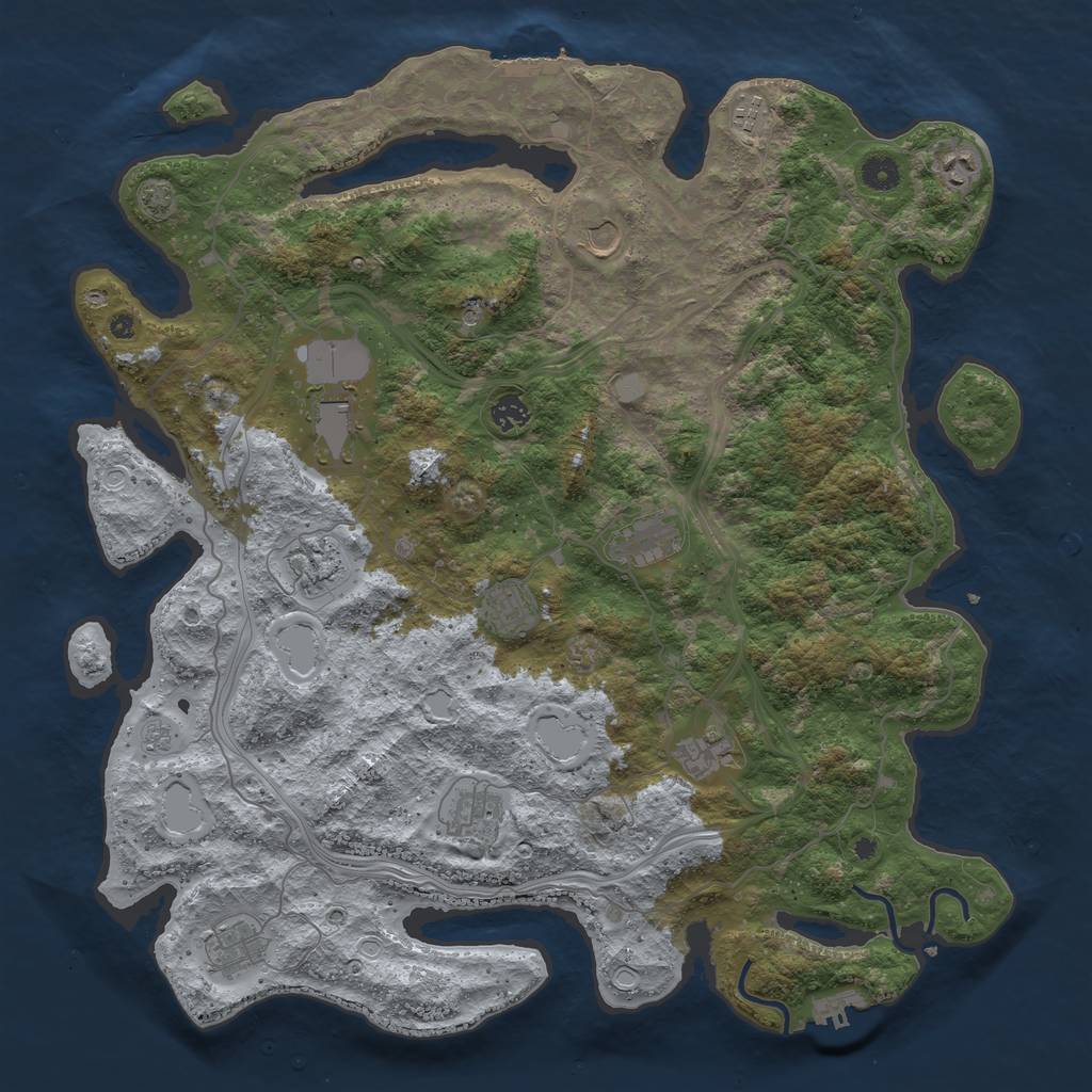 Rust Map: Procedural Map, Size: 4500, Seed: 20751, 19 Monuments