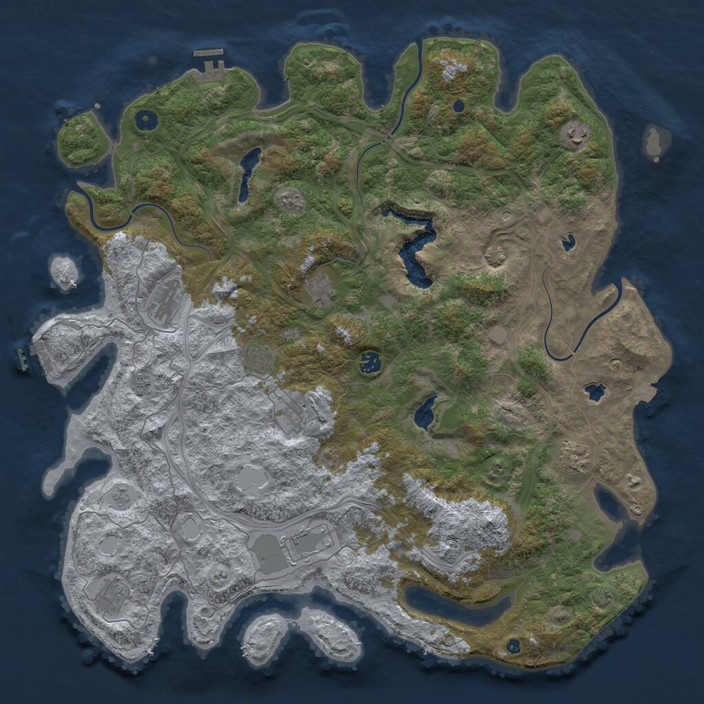 Rust Map: Procedural Map, Size: 4800, Seed: 689355, 16 Monuments