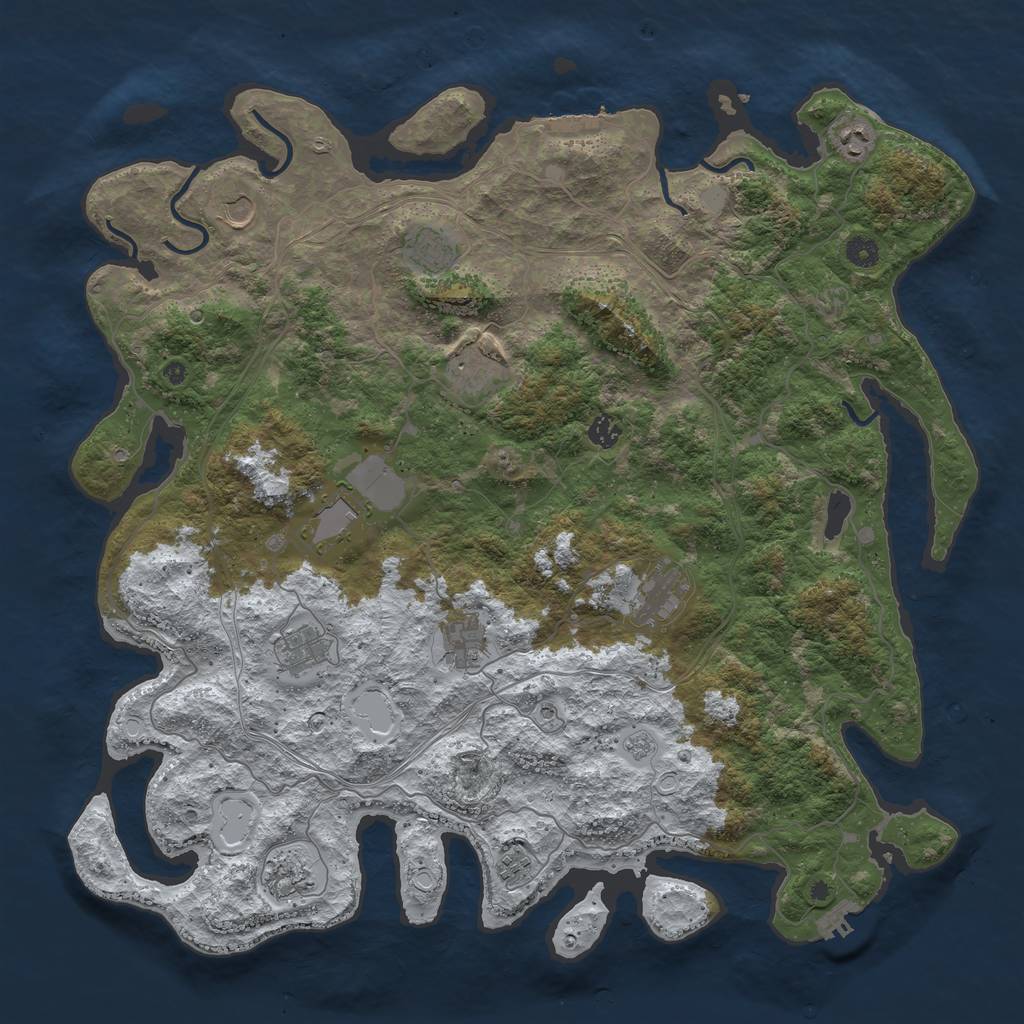 Rust Map: Procedural Map, Size: 4700, Seed: 1999999, 20 Monuments