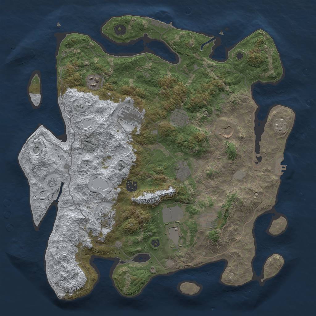 Rust Map: Procedural Map, Size: 4000, Seed: 1021875121, 19 Monuments