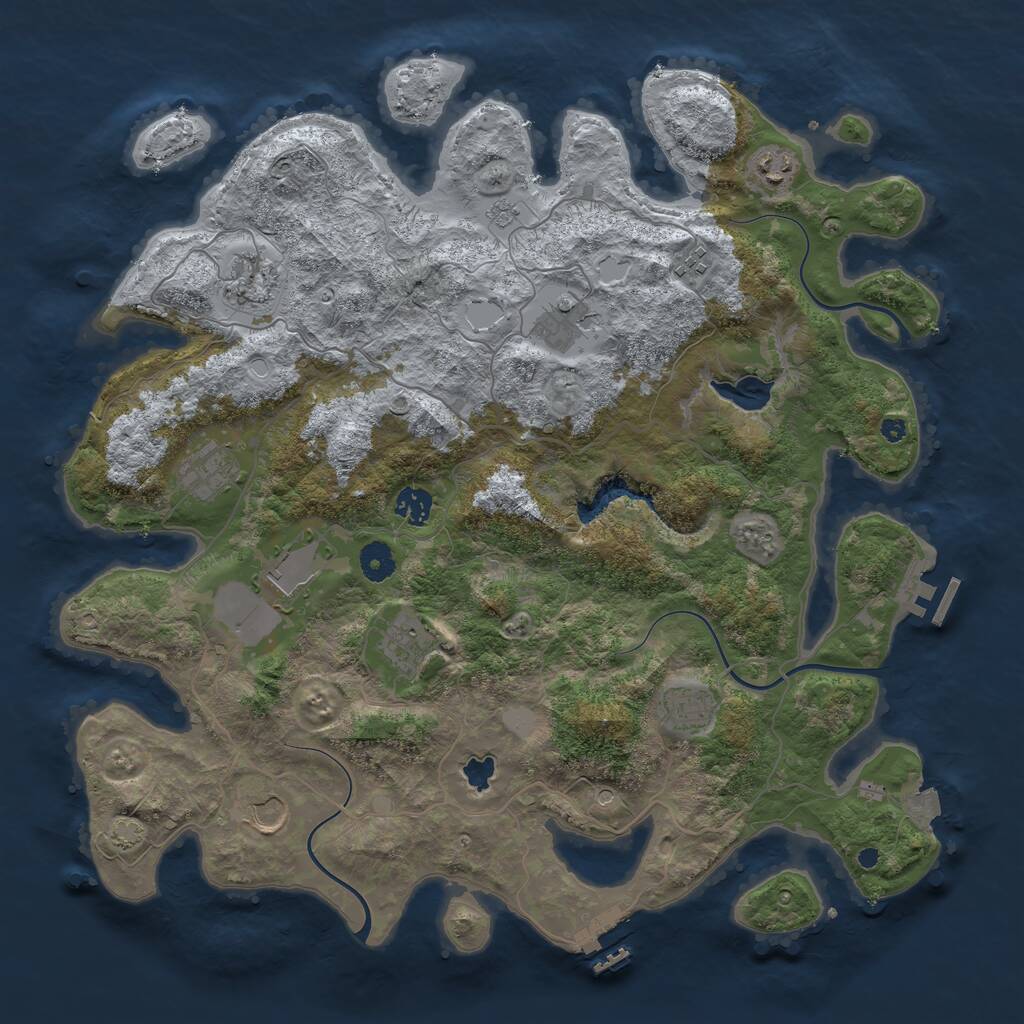 Rust Map: Procedural Map, Size: 4100, Seed: 201509215, 16 Monuments