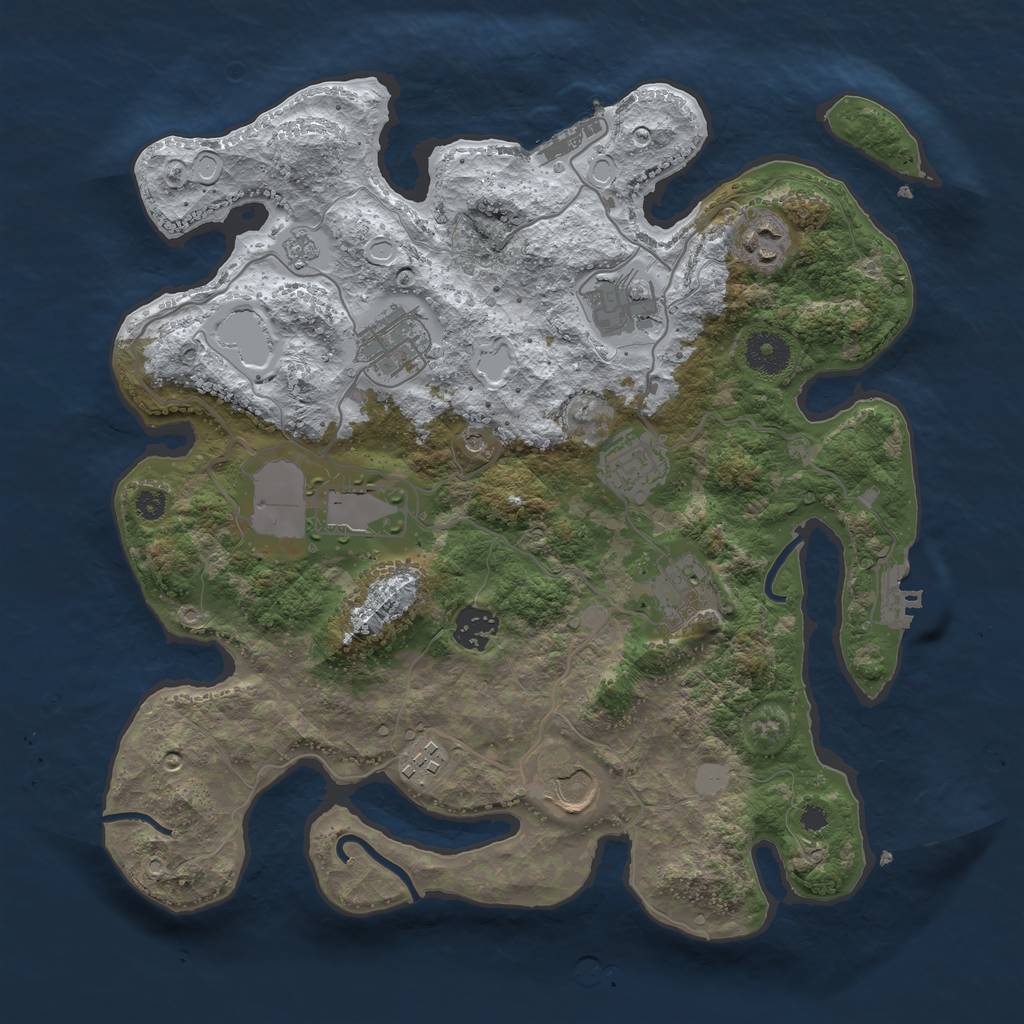 Rust Map: Procedural Map, Size: 3500, Seed: 314509, 18 Monuments