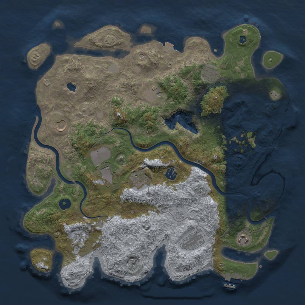 Rust Map: Procedural Map, Size: 4000, Seed: 42604814, 16 Monuments