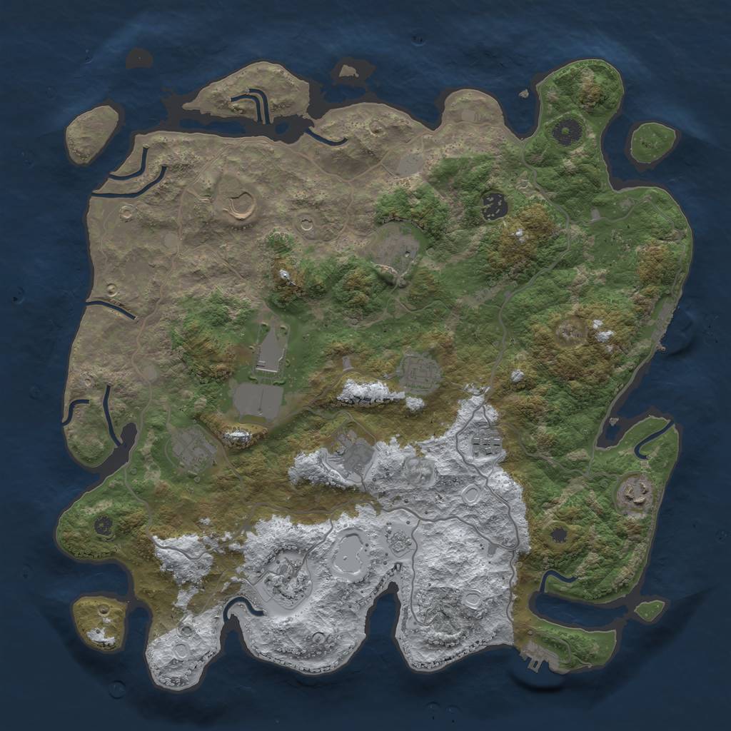 Rust Map: Procedural Map, Size: 4000, Seed: 42604814, 19 Monuments