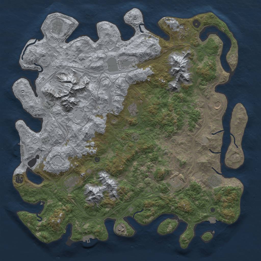 Rust Map: Procedural Map, Size: 5000, Seed: 17, 19 Monuments