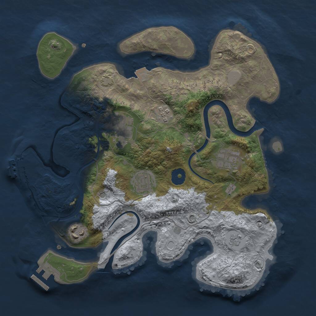 Rust Map: Procedural Map, Size: 3000, Seed: 1271289303, 11 Monuments