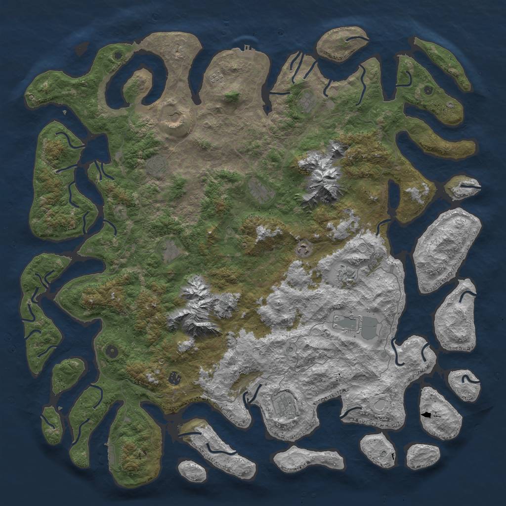 Rust Map: Procedural Map, Size: 6000, Seed: 1787723206, 19 Monuments