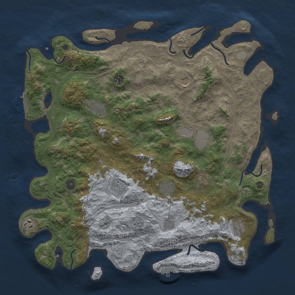 Rust Map: Procedural Map, Size: 4500, Seed: 4261340, 20 Monuments