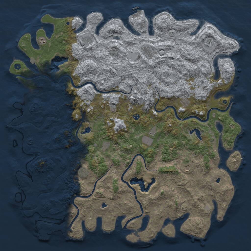 Rust Map: Procedural Map, Size: 6000, Seed: 1545606349, 17 Monuments
