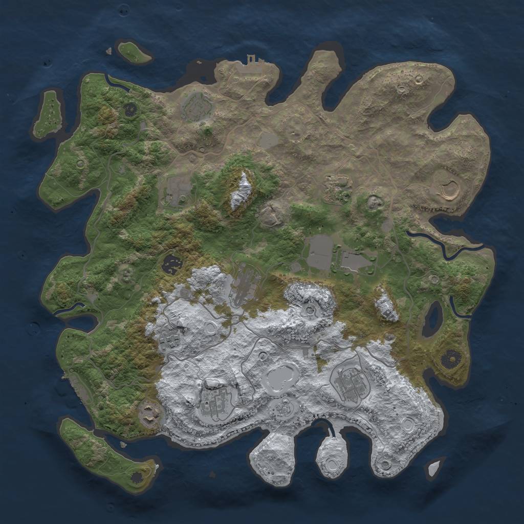 Rust Map: Procedural Map, Size: 4000, Seed: 1117807, 20 Monuments