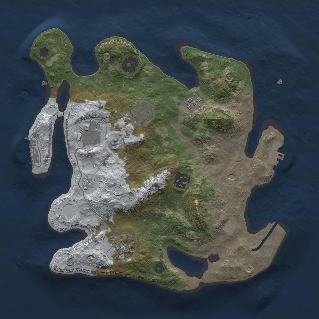 Rust Map: Procedural Map, Size: 3000, Seed: 27965, 14 Monuments