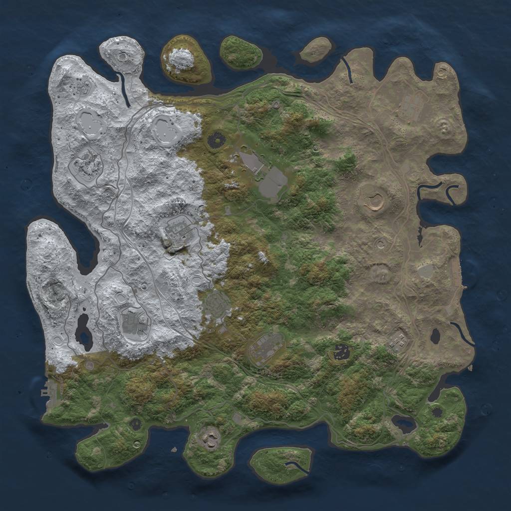 Rust Map: Procedural Map, Size: 4500, Seed: 10072021, 20 Monuments