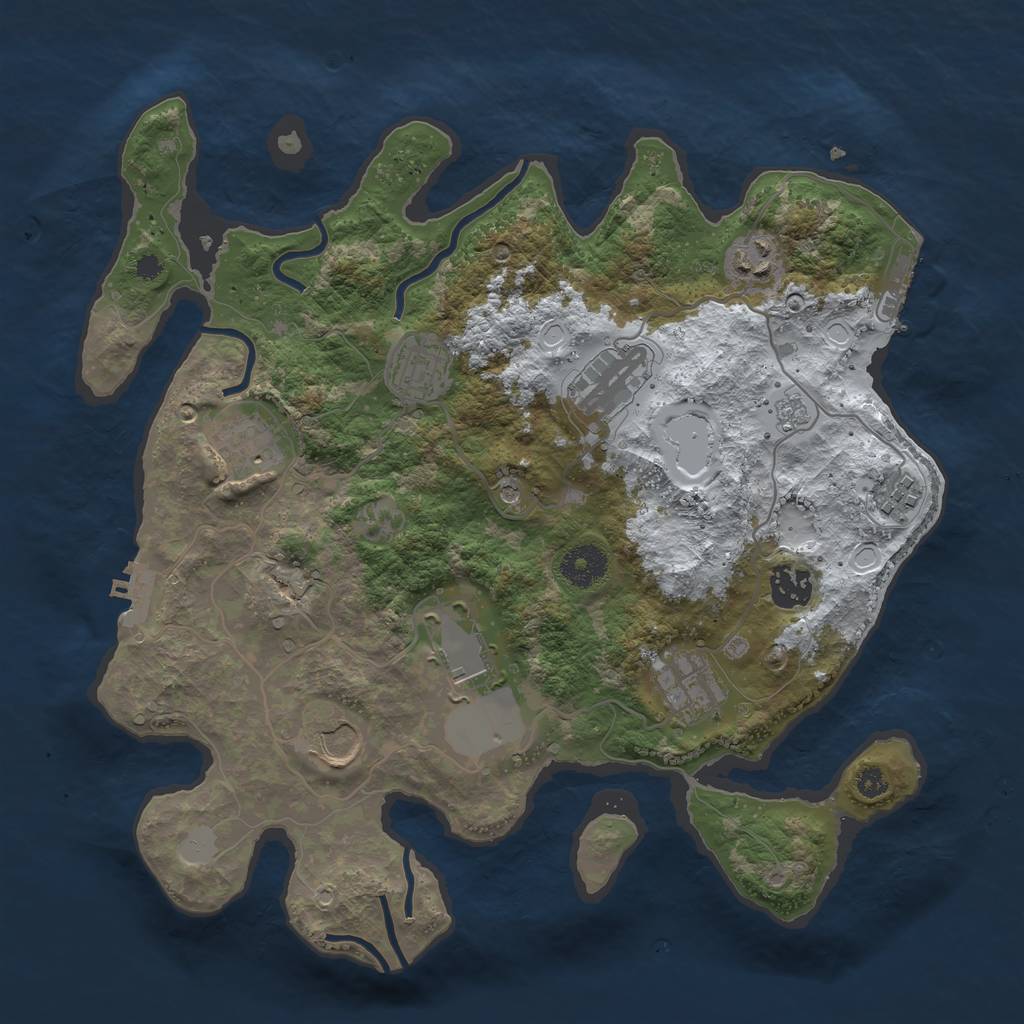 Rust Map: Procedural Map, Size: 3500, Seed: 28998, 18 Monuments