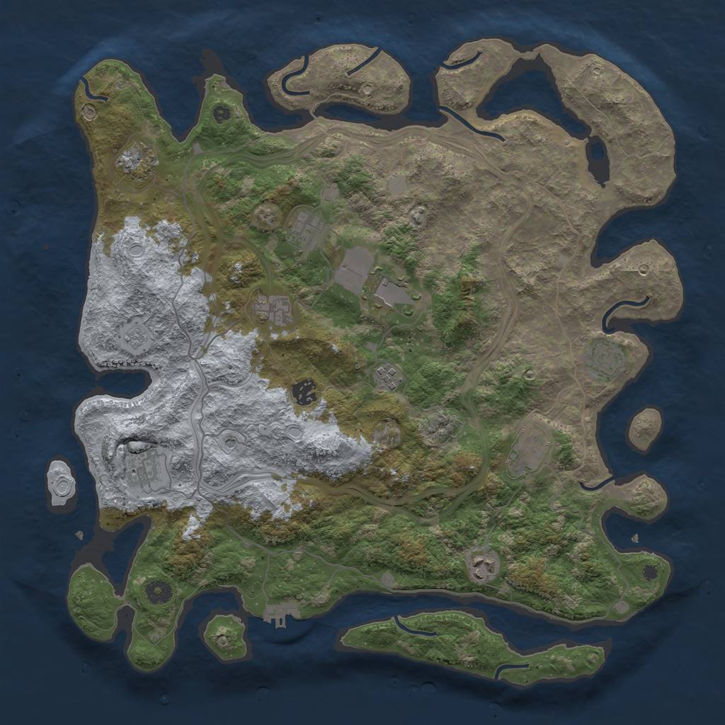 Rust Map: Procedural Map, Size: 4300, Seed: 1678975, 18 Monuments