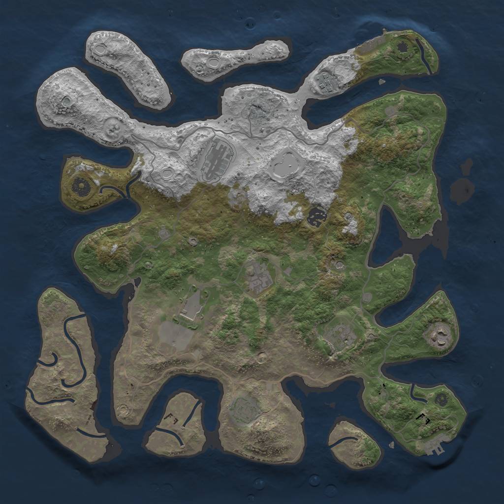 Rust Map: Procedural Map, Size: 4000, Seed: 479127244, 16 Monuments