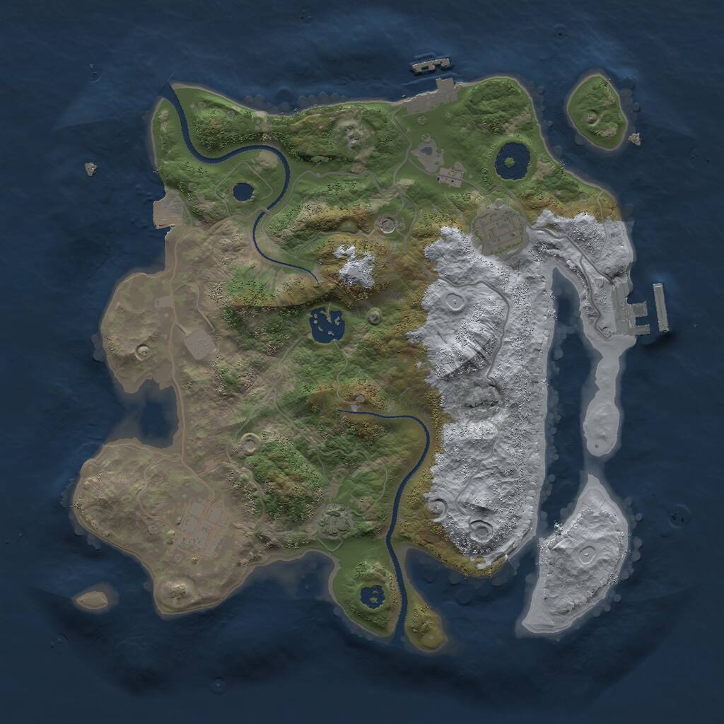 Rust Map: Procedural Map, Size: 3000, Seed: 662690004, 8 Monuments