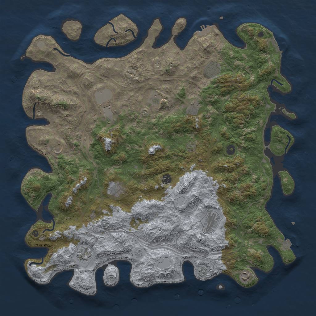 Rust Map: Procedural Map, Size: 4800, Seed: 4857154, 19 Monuments