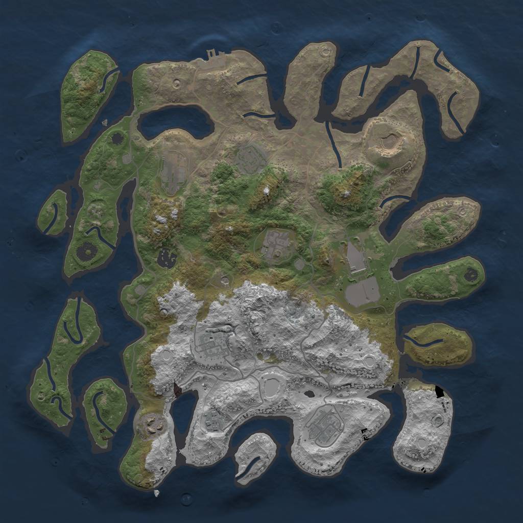 Rust Map: Procedural Map, Size: 4000, Seed: 1432045, 17 Monuments