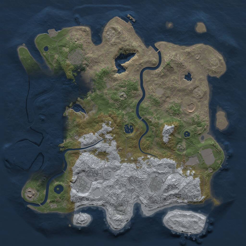 Rust Map: Procedural Map, Size: 4000, Seed: 1265655659, 15 Monuments