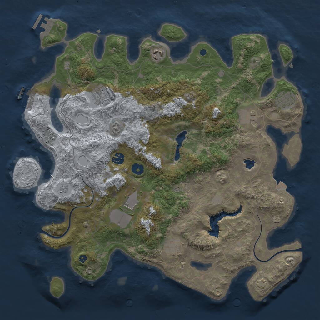 Rust Map: Procedural Map, Size: 4000, Seed: 47814, 14 Monuments