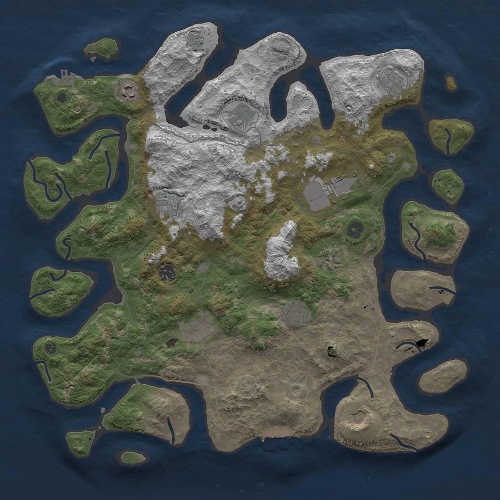 Rust Map: Procedural Map, Size: 4500, Seed: 490000432, 19 Monuments