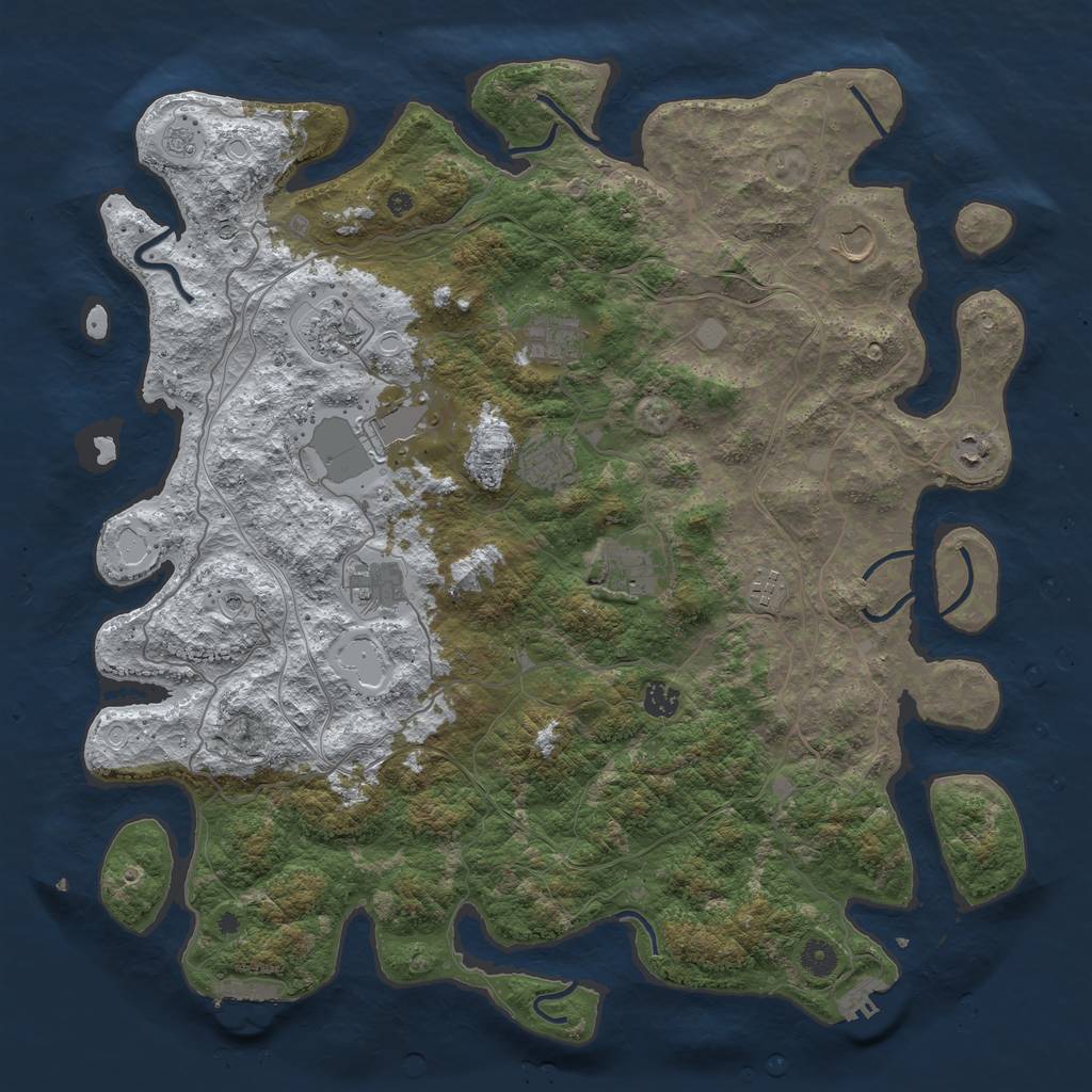 Rust Map: Procedural Map, Size: 4500, Seed: 62314, 19 Monuments
