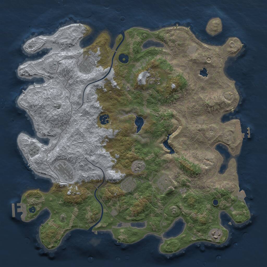 Rust Map: Procedural Map, Size: 4000, Seed: 541071961, 14 Monuments