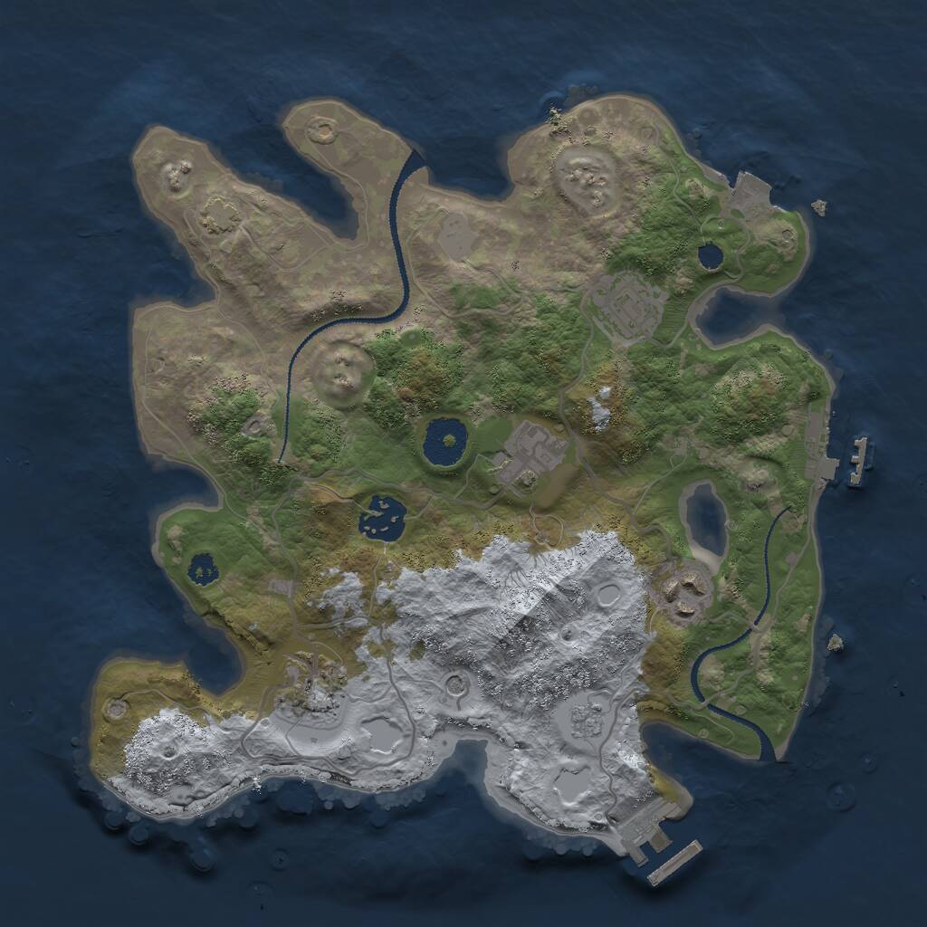 Rust Map: Procedural Map, Size: 3000, Seed: 10082021, 11 Monuments