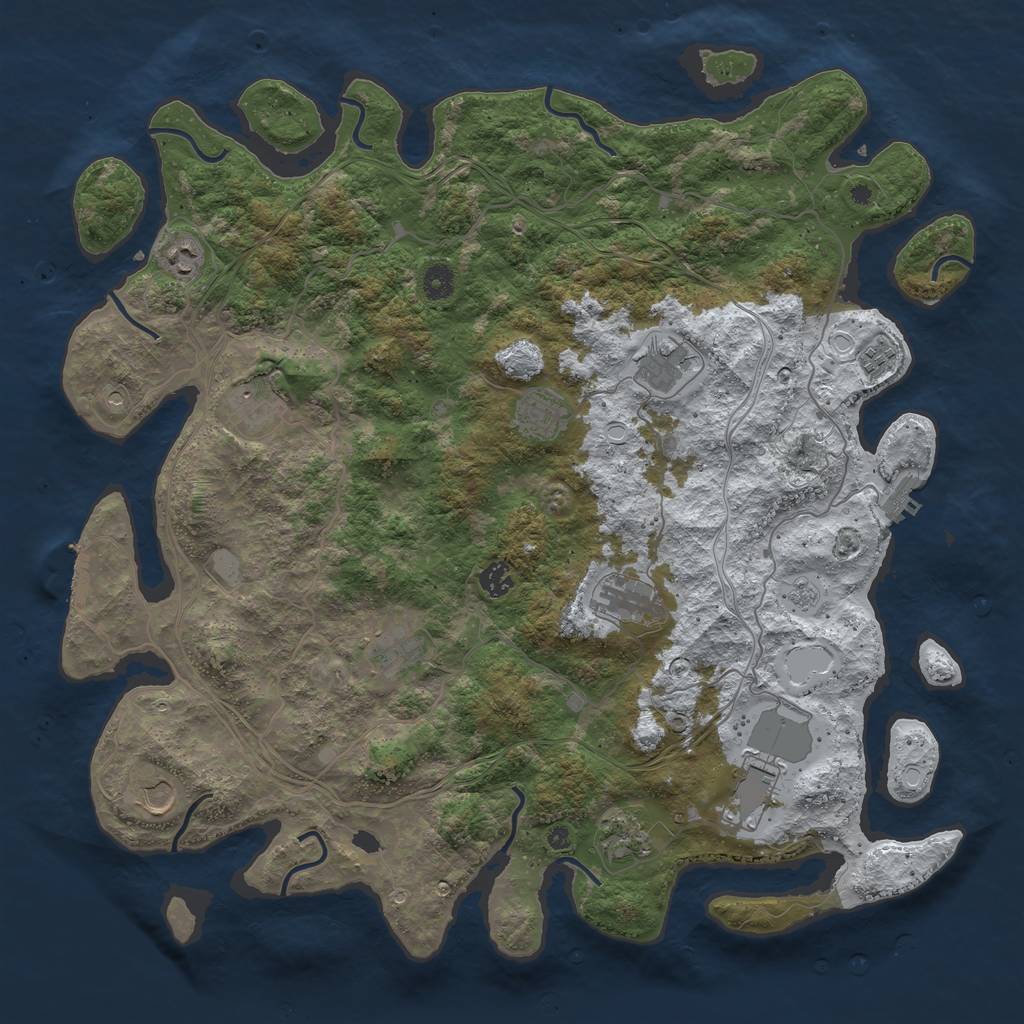 Rust Map: Procedural Map, Size: 4500, Seed: 5983476, 20 Monuments